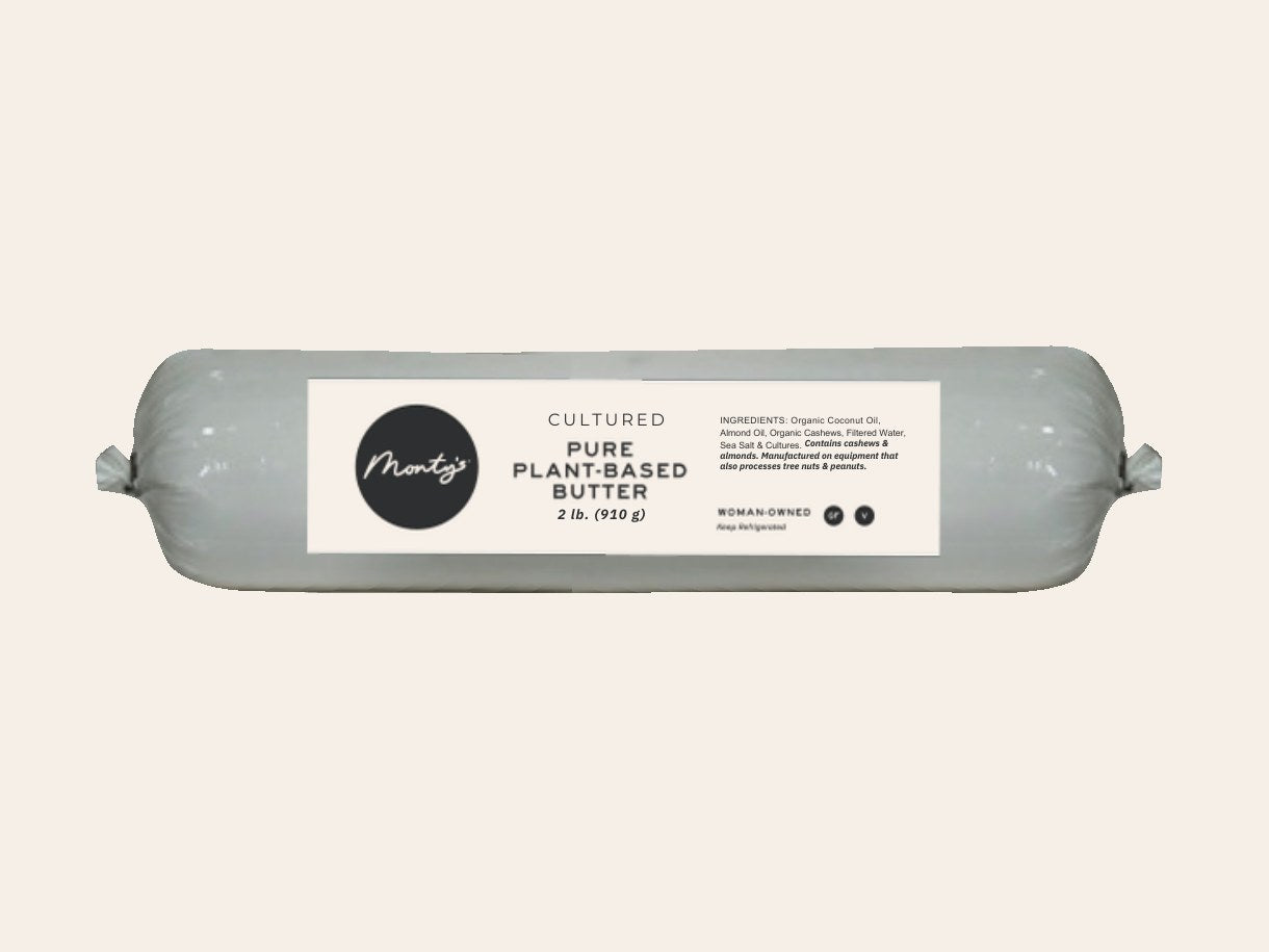 Monty's Cultured Pure Plant-Based Butter, 2 lb foodservice chub
