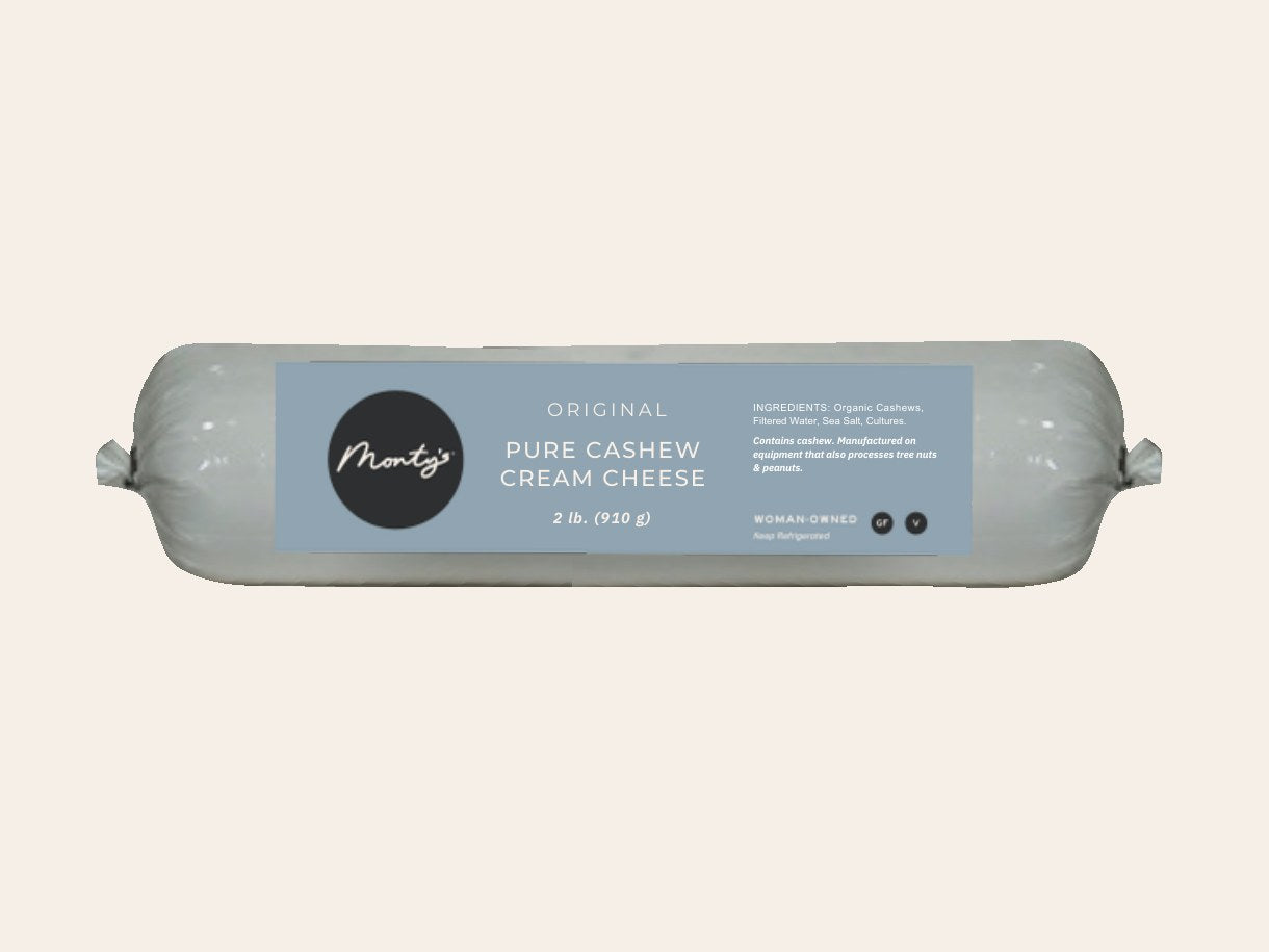 Monty's Pure Cashew Cream Cheese, Original, 2 lb foodservice chub