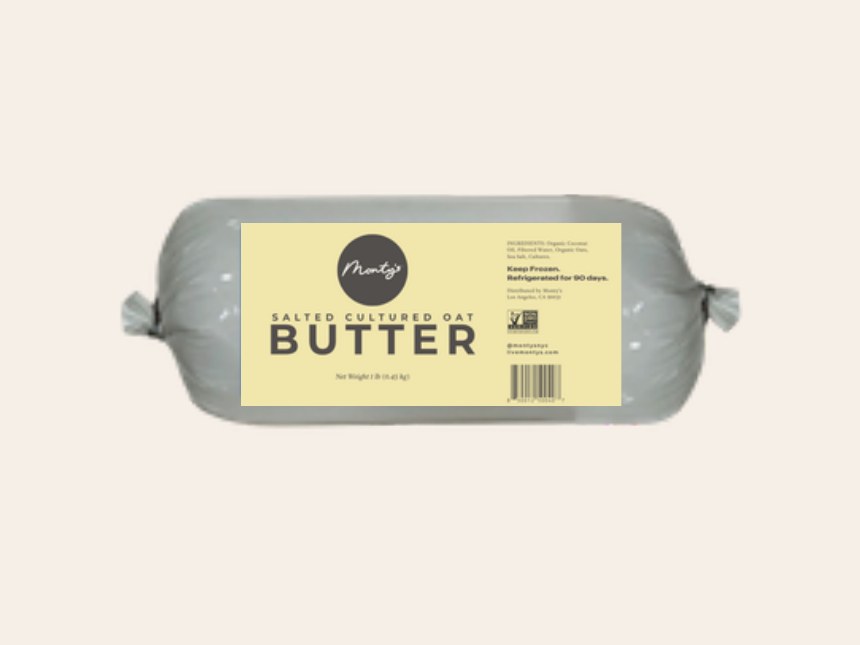 Monty's Salted Cultured Oat Butter, 1 lb foodservice chub