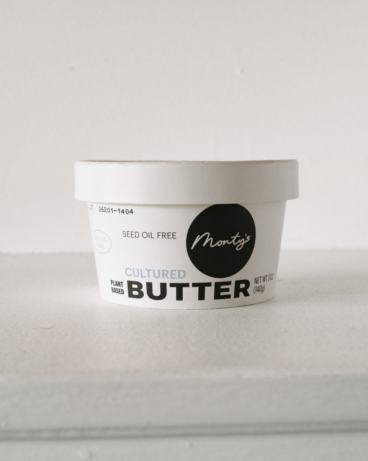 A single cup of Monty's Cultured Plant Based Butter