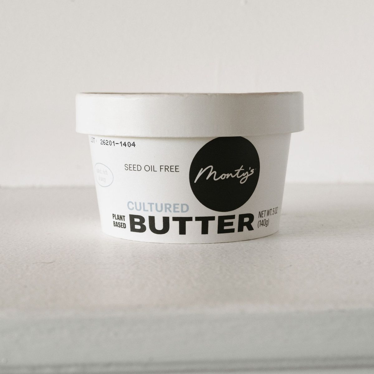 A single cup of Monty's Cultured Plant Based Butter