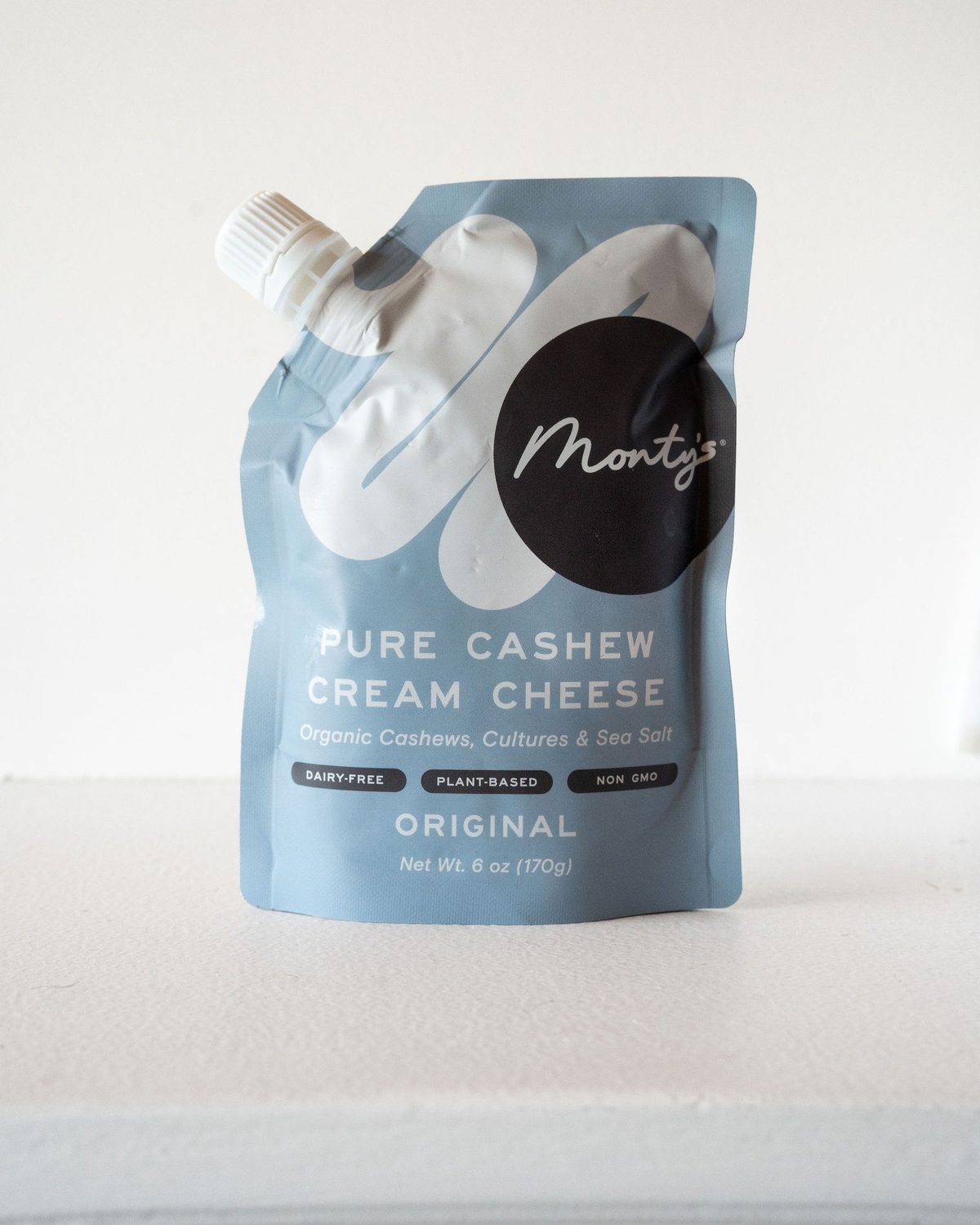 A pouch of Monty's Pure Cashew Cream Cheese, Original