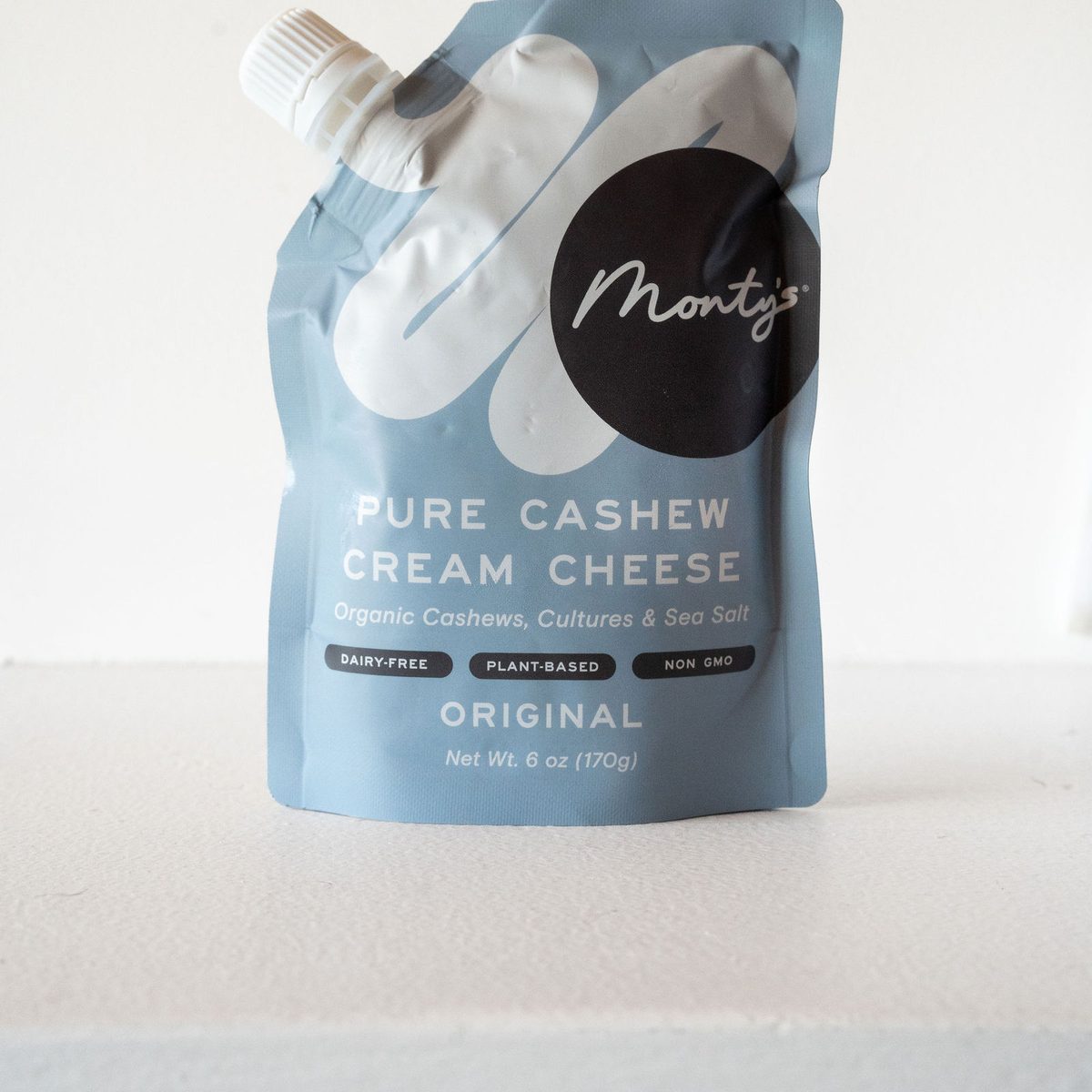A pouch of Monty's Pure Cashew Cream Cheese, Original